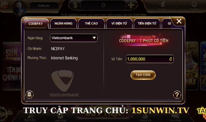Nạp tiền 1sunwintv